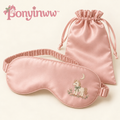 ponyinww™ Moon Pasture Satin Sleep Mask — Embroidered Pony Eye Mask, Adjustable Travel Eye Cover & Storage Pouch