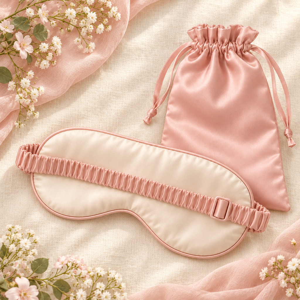 ponyinww™ Moon Pasture Satin Sleep Mask — Embroidered Pony Eye Mask, Adjustable Travel Eye Cover & Storage Pouch