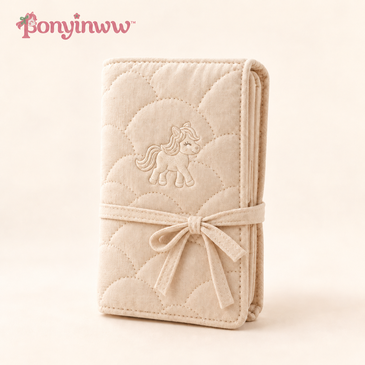 ponyinww™ Keepsake Meadow Travel Jewelry Roll — Quilted Jewelry Organizer, Necklace Pouch & Ring Storage for Women